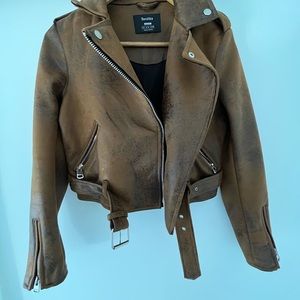 Faux Brown Leather Jacket